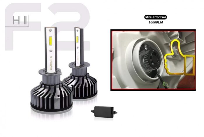 Комплект Умалени Мини Лед Led Диодни Крушки H8 H9 H11 Х8 Х9 Х11 12V 24V 72W 10000lm За Фарове Can Bus без Грешки