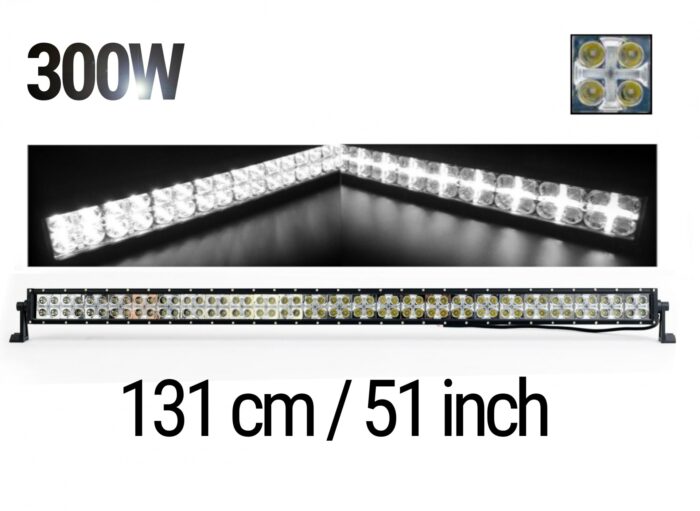 131 См Led Bar Лед Диоден Бар Прожектор Дневна Светлина CROSS DRL 300W 12V 24V