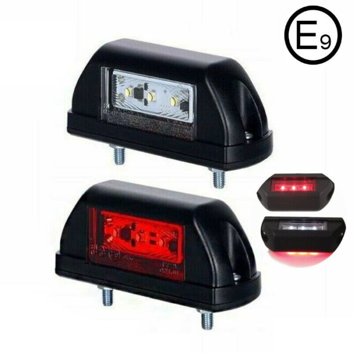 LED Лед Габарит, 6 SMD Диода, 12V - 24V, За Вертикален Монтаж, Червена и Бяла Светлина, Е-Mark Е9