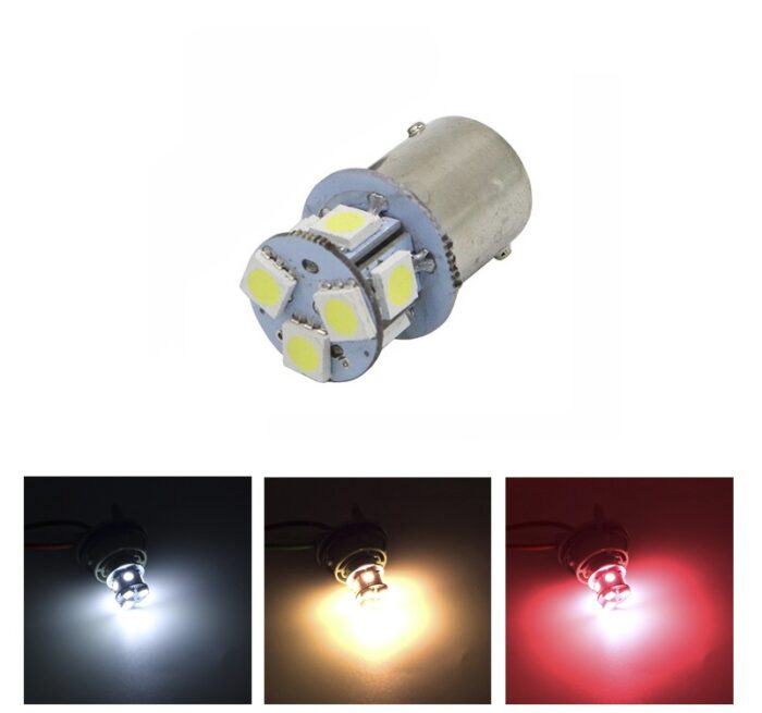 LED Лед Крушки, 22 SMD, BA15S 1156 (P21W), BAU15S 1156 (PY21W), 12V - 24V, Бяла, Оранжева, Червена Светлина