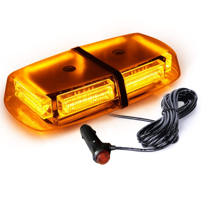 Оранжева 12V 24V Cob Лед Led Аварийна Сигнална Лампа Маяк Буркан с Магнит 48 Диода Оранжево Стъкло