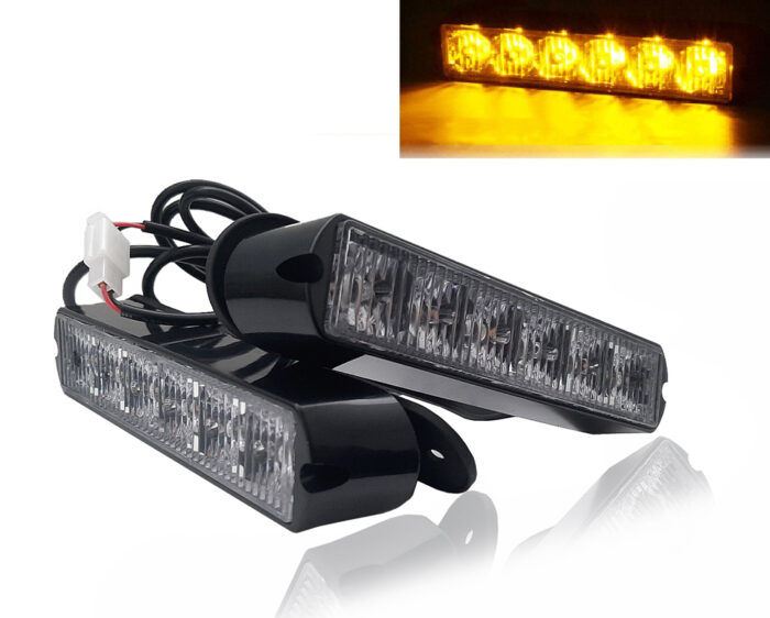 Комплект 2 Броя С Конектор 6 LED Диода 17cm Сигнална Аварийна Блиц Маяк Led Бар Лампа Пътна Помощ Платформа