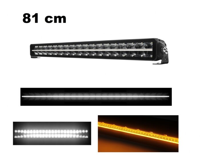 81 cm / 32 Инча 12V - 24V Led Bar Лед Бар Пиано дизайн Диоден Прожектор Супер Мощен Бяла и Оранжева Светлина Габарит Мъгла Високо Качество Ново Поколение 14280LM