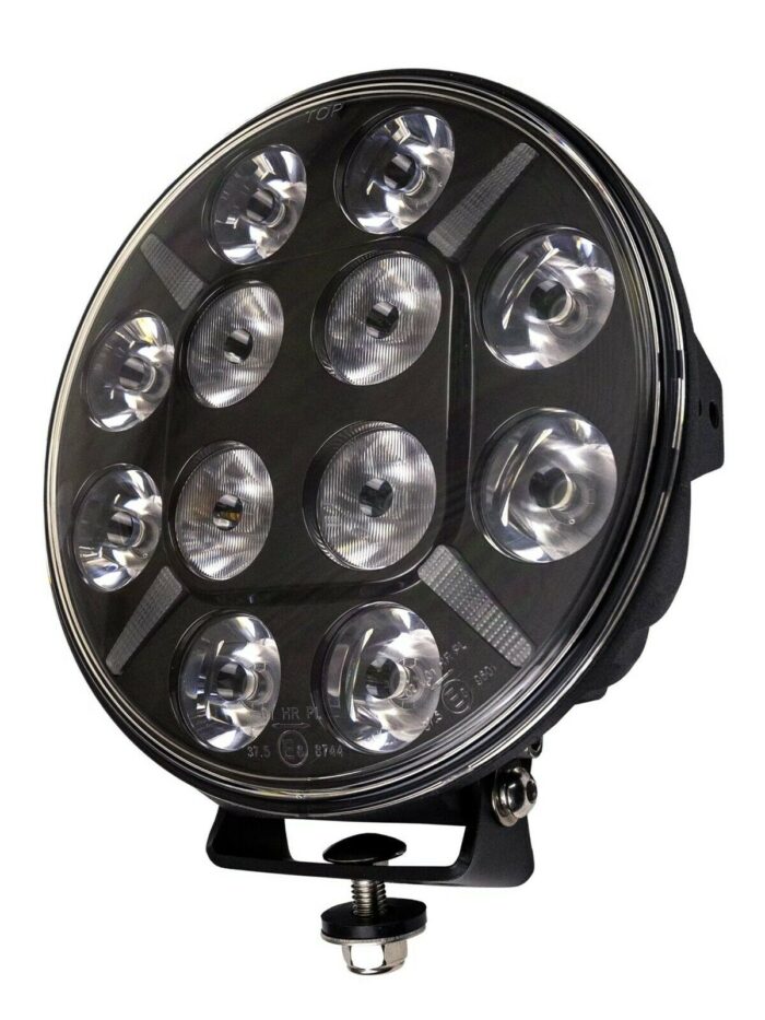 LED Диоден Халоген, Фар, с Бял Габарит, Ø 218мм, 12V 24V, 12 Диода, За Джип, Камион, Трактор, Багер, Земеделски Машини и др.